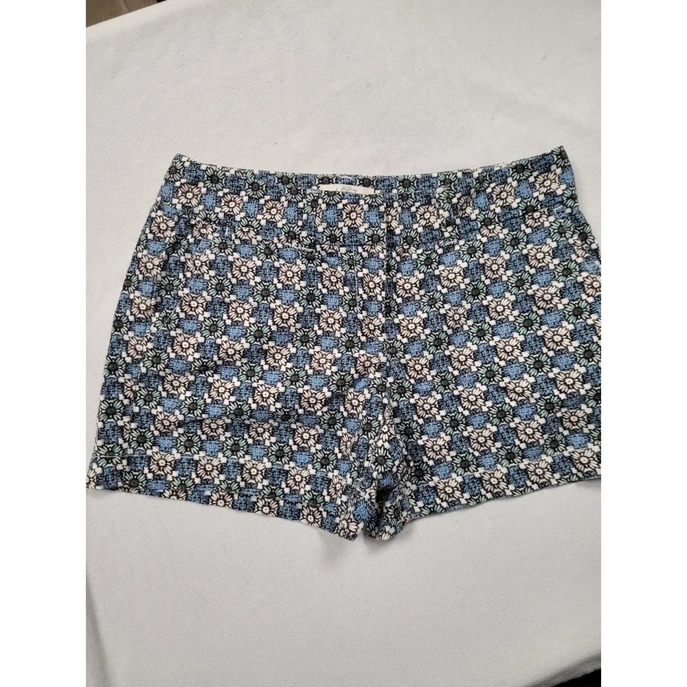 Loft Girls Shorts‎ Beige/Blue Floral Linen Blend Casual Stylish Youth  Size 0/00